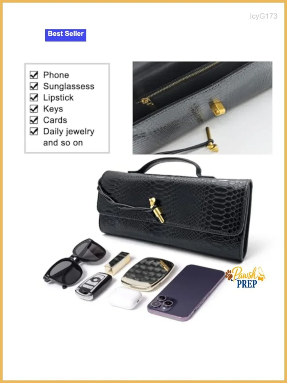 Formal Evening Clutch Crocodile Grain PU Leather Convertible Shoulder Bag